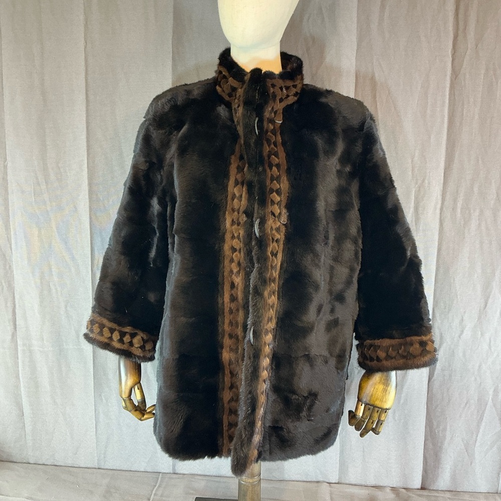 Elegant Black and Brown full Mink coat